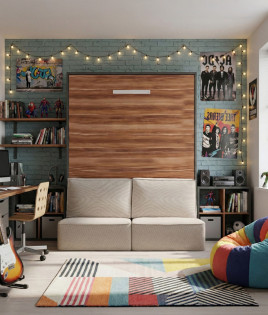 Cama Abatible Vertical con Sofá y apertura de patas por gravedad Ref N69000