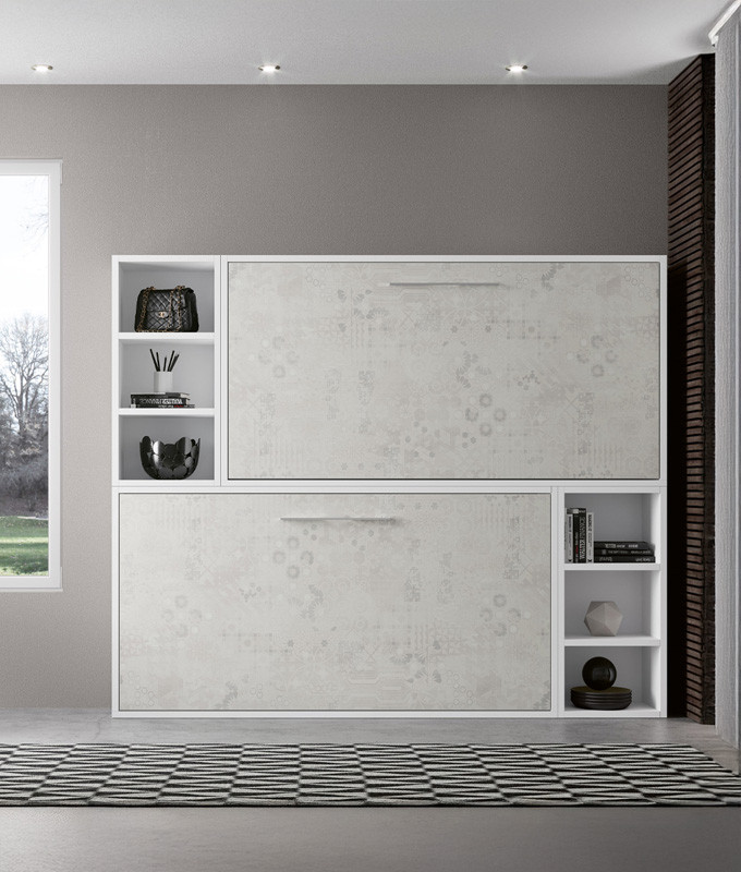 Litera Abatible Horizontal con estantes a ambos lados Ref N58000