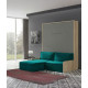 Cama Abatible Vertical con brazos de madera y con Sofá Chaiselongue Ref N91000