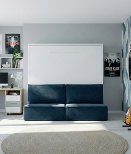 Cama Abatible Horizontal con Sofá disponible en diferentes medidas y colores Ref N45000