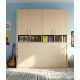 Cama Abatible Horizontal individual con armario superior Ref Y37000