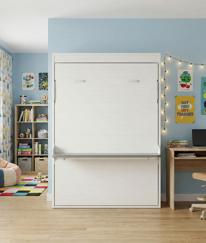 Cama Abatible Vertical matrimonial con escritorio disponible en diferentes colores y medidas Ref Y32000