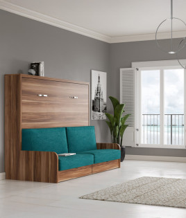 Cama Abatible Horizontal con Sofá disponible en diferentes medidas y colores Ref N41000