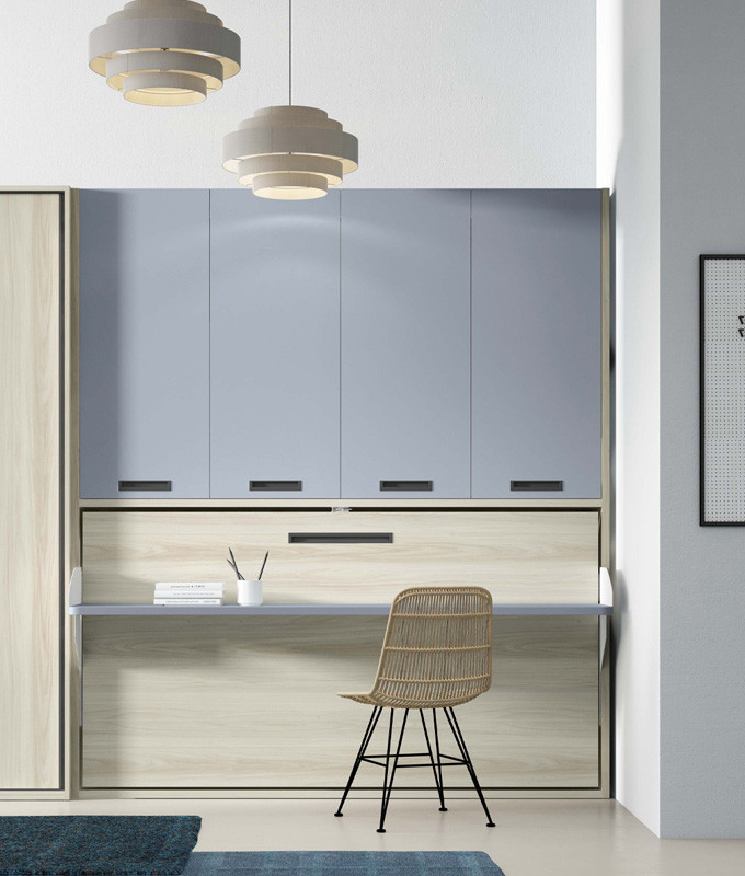 Cama Abatible con escritorio y armario Ref Z25000