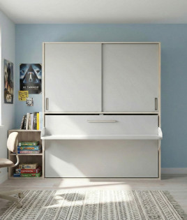 Cama Abatible con escritorio y armario Ref Z27000