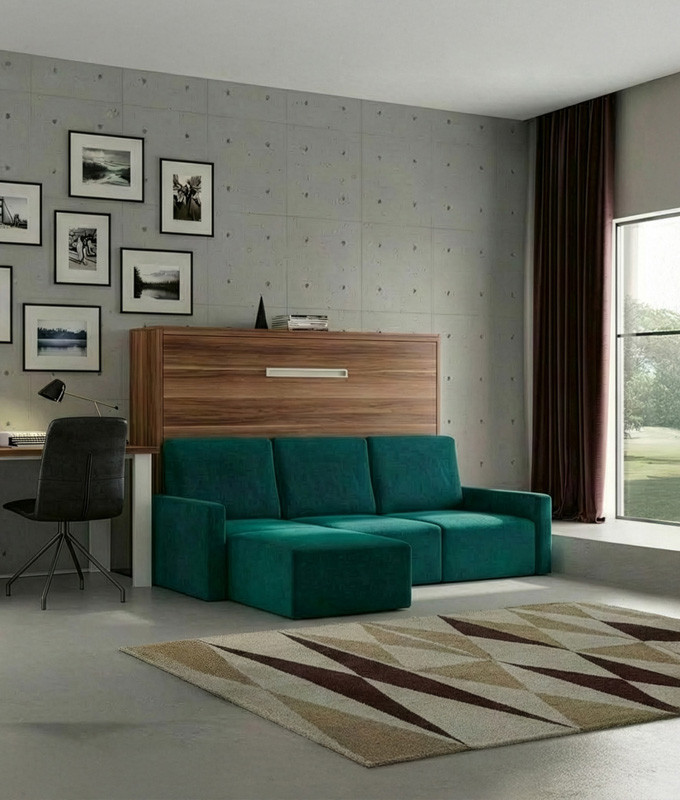 Cama Abatible Horizontal con Sofá Chaiselongue Ref N88000