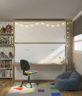 Cama Abatible de matrimonio con escritorio y armario Ref Y69000