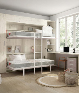 Pack Litera Abatible Horizontal con Altillo y Colchones Ref Z19000