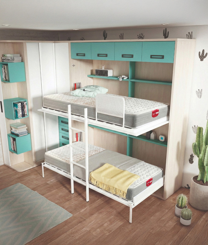 Pack Litera Abatible Horizontal con Altillo y Colchones Ref Z21000