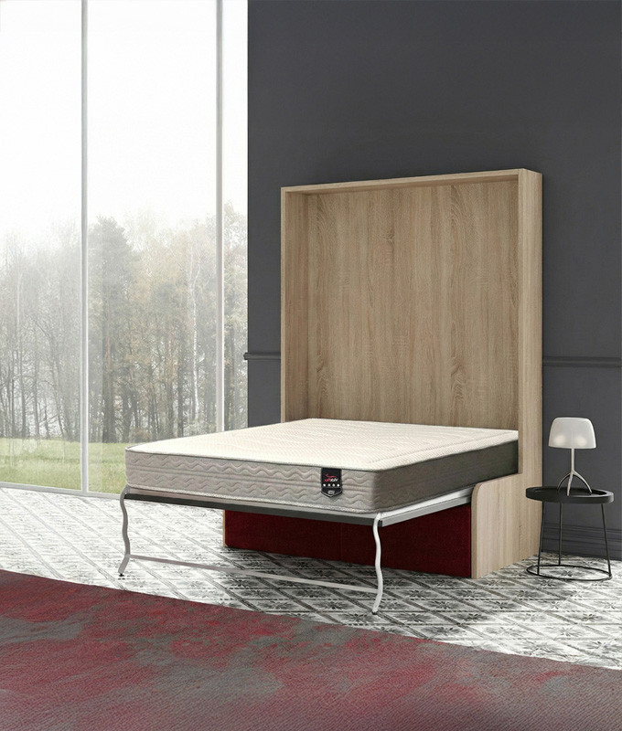 Pack Cama Abatible Vertical con Sofá y Colchón Viscoelastico Ref N42000