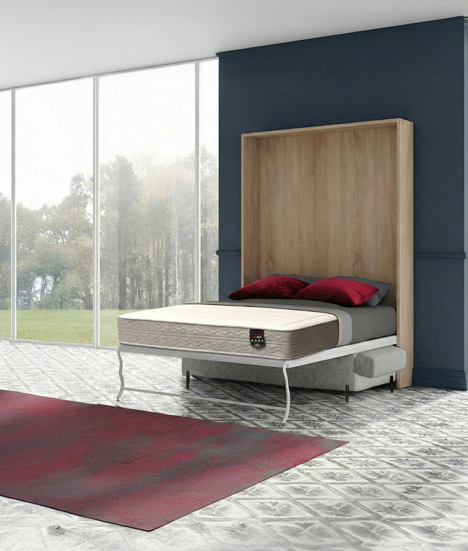 Pack Cama Abatible Vertical con Sofá y Colchón Viscoelastico Ref N28100