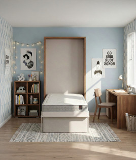 Pack Cama Abatible Vertical con Sofá y Colchón Viscoelastico Ref N71000