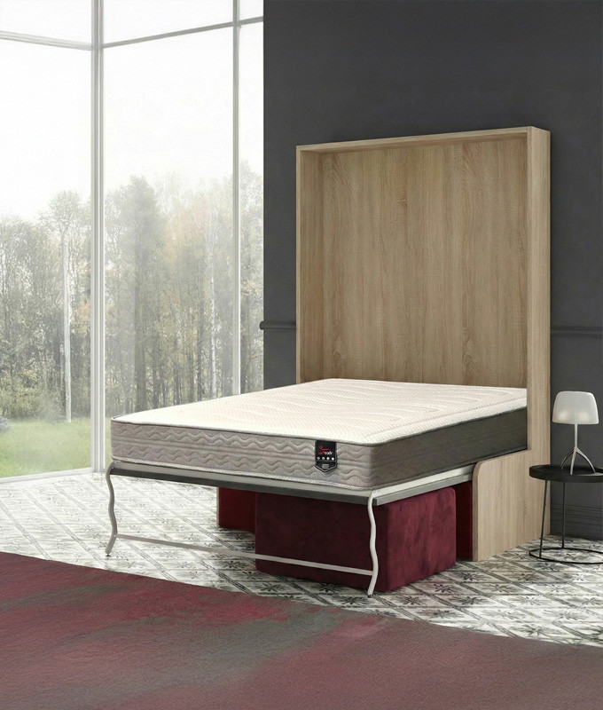 Pack Cama Abatible con Sofá Chaiselongue y Colchón Viscoelastico Ref N93000