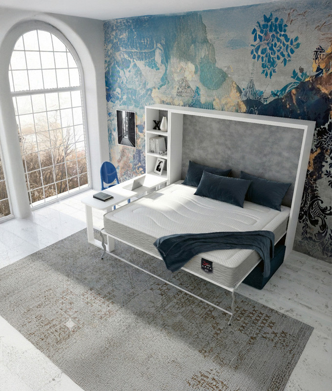 Pack Cama Abatible Horizontal con Sofá y Colchón Viscoelastico Ref N35000