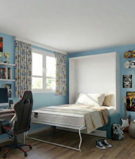 Pack Cama Abatible Vertical con Sofá, Apertura Eléctrica y Colchón Viscoelástico Ref N78000