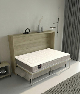 Pack Cama Abatible Horizontal con Sofá y Colchón Viscoelastico Ref N35100