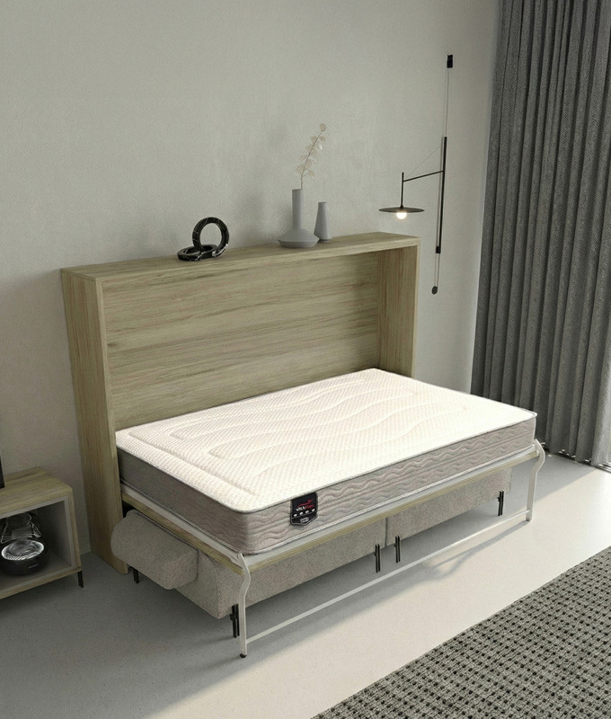 Pack Cama Abatible Horizontal con Sofá y Colchón Viscoelastico Ref N35100