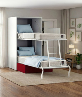 Pack Litera Abatible Vertical de 90 con Sofá y Colchones Viscoelásticos Ref N38000