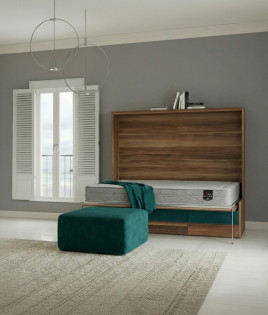 Pack Cama Abatible Horizontal con Sofá Chaiselongue y Colchón Viscoelastico Ref N94000