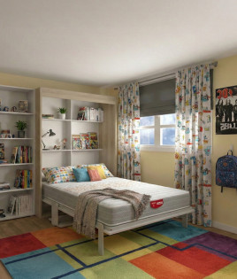 Pack Cama Abatible Vertical matrimonial con escritorio y Colchón Ref Y46000