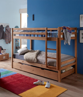 Litera fabricada en madera de pino con arrastre inferior Ref TA18