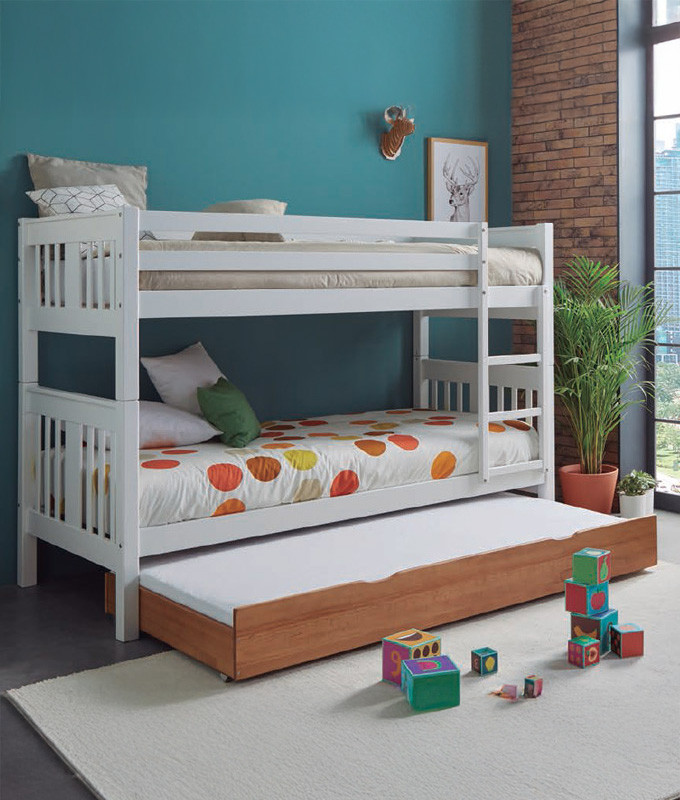 Litera fabricada en madera de pino con arrastre inferior Ref TA08