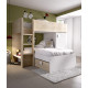 Dormitorio Juvenil con 2 camas, contenedores y armario Ref YK06
