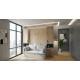 Dormitorio con cama abatible vertical con sofá y armarios a ambos laterales Ref Z24-59