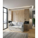 Dormitorio con cama abatible vertical con sofá y armarios a ambos laterales Ref Z24-59