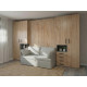 Dormitorio con cama abatible vertical con sofá y armarios a ambos laterales Ref Z24-61