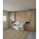 Dormitorio con cama abatible vertical con sofá y armarios a ambos laterales Ref Z24-61