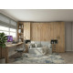 Dormitorio con cama abatible vertical con sofá, armarios y escritorio Ref Z24-62