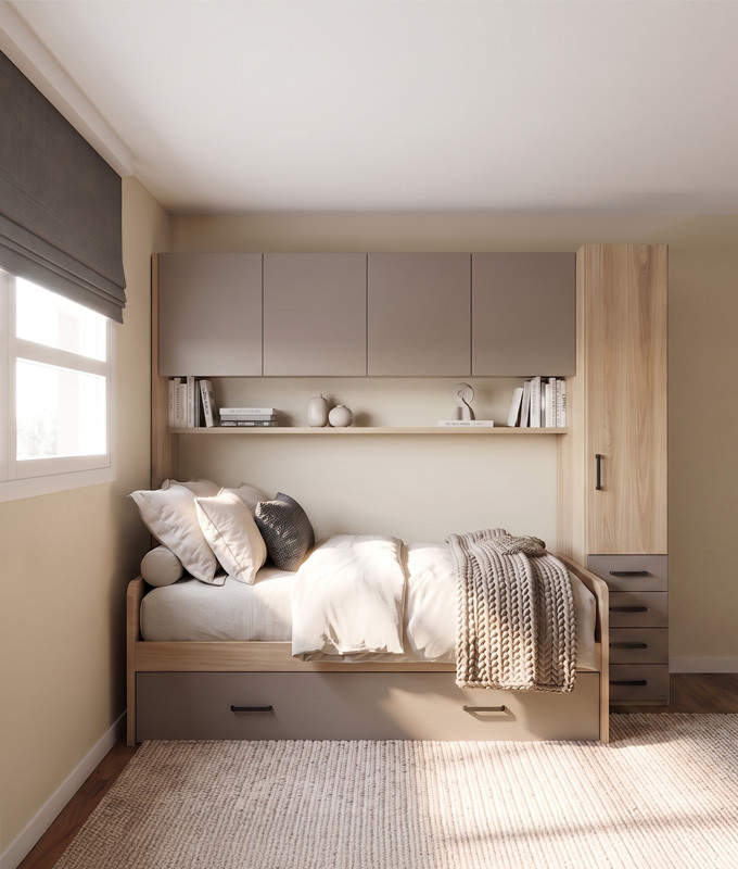 Dormitorio puente con cama nido y armario Ref YC527