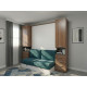 Dormitorio con cama abatible matrimonial, armarios y Sofá Ref N22