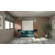 Dormitorio con cama abatible matrimonial, armarios y Sofá Ref N22