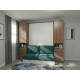 Dormitorio con cama abatible matrimonial, armarios y Sofá Ref N22