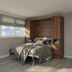 Dormitorio con cama abatible matrimonial, armarios y Sofá Ref N22
