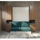 Dormitorio con cama abatible matrimonial, armarios y Sofá Ref N22