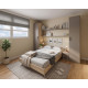 Dormitorio con cama matrimonial y armarios laterales Ref YC530