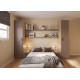 Dormitorio con cama matrimonial y armarios laterales Ref YC530