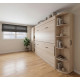 Dormitorio con litera abatible, armario, estantería y zapatero Ref YC532