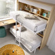 Dormitorio con litera abatible, armario, estantería y zapatero Ref YC532