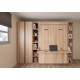Dormitorio con cama abatible con escritorio, armario, estantería y zapatero Ref YC533