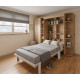 Dormitorio con cama abatible con escritorio, armario, estantería y zapatero Ref YC533