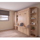 Dormitorio con cama abatible con escritorio, armario, estantería y zapatero Ref YC533