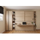 Dormitorio con cama abatible con escritorio, armario, estantería y zapatero Ref YC534