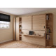 Dormitorio con cama abatible con escritorio, armario, estantería y zapatero Ref YC534