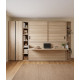 Dormitorio con cama abatible con escritorio, armario, estantería y zapatero Ref YC534