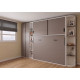 Dormitorio con cama abatible matrimonial, armario, estantería y zapatero Ref YC535
