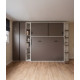 Dormitorio con cama abatible matrimonial, armario, estantería y zapatero Ref YC535